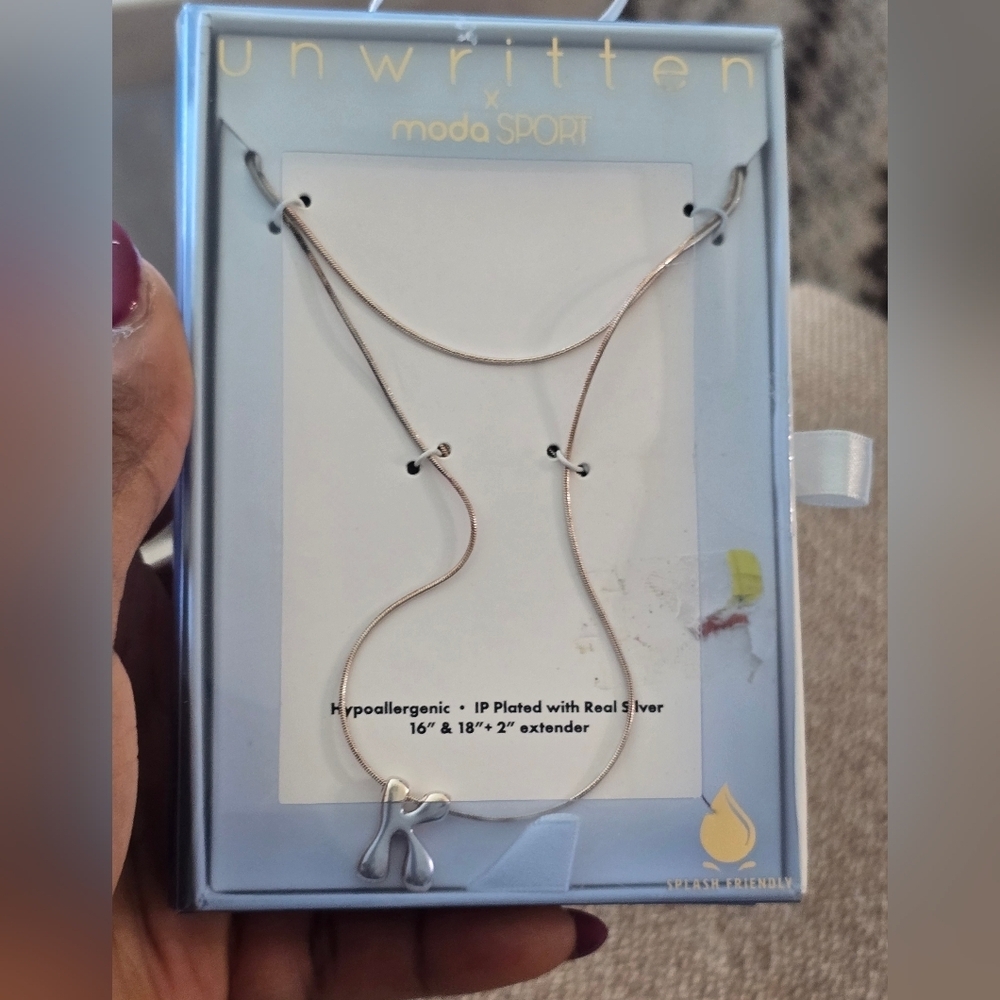 Unwritten Silver-Tone Name Initial K Necklace Women New